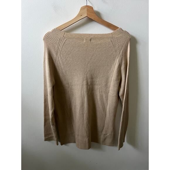 ZYIA ecru ribbed delphine sweater women's size large new with tags! - Picture 2 of 6